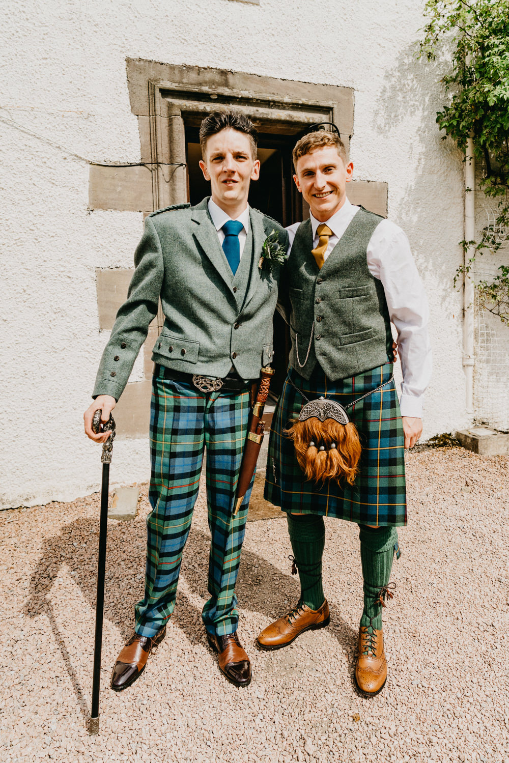 Groom Groomsmen Tartan Kilt Trousers Elsick House Wedding Firefly and Embers Photography