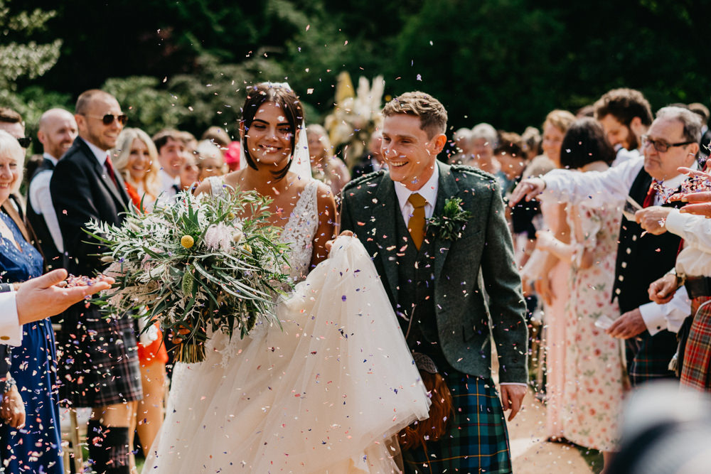 Confetti Throw Elsick House Wedding Firefly and Embers Photography