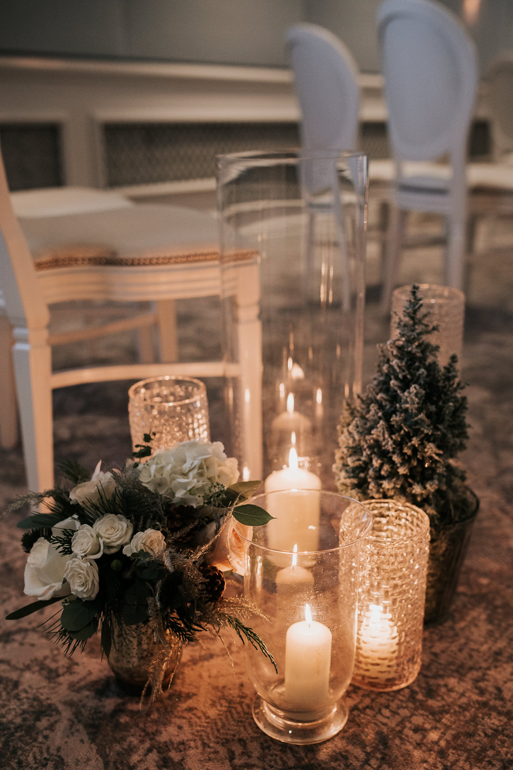 Pew End Aisle Decor Candles Flowers Four Seasons Hampshire Wedding Kate Gray Photography
