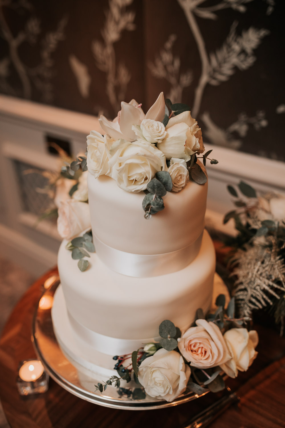 Floral Flowers Cake Four Seasons Hampshire Wedding Kate Gray Photography