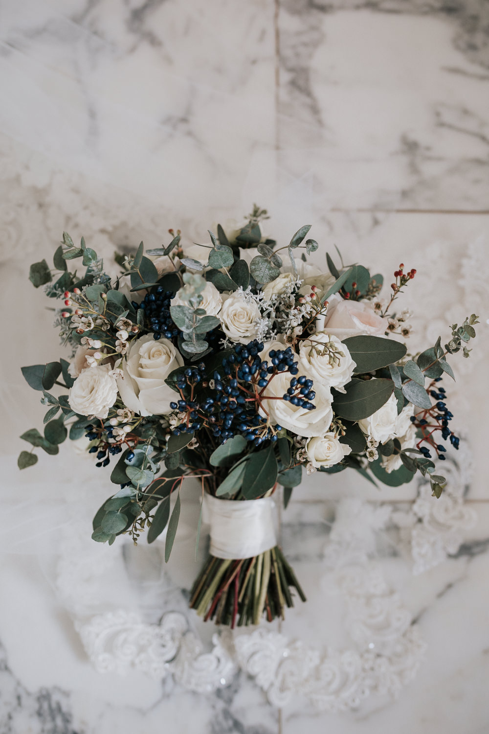 Bouquet Flowers Bride Bridal Greenery Rose Four Seasons Hampshire Wedding Kate Gray Photography