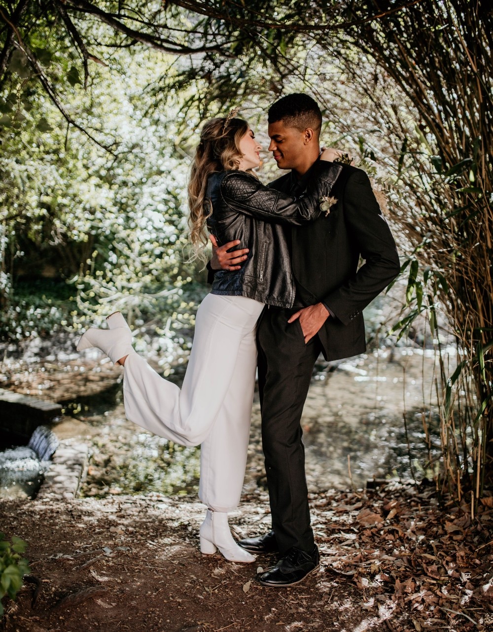 Bride Bridal Leather Jacket Interstellar Wedding Ideas Doriane Descamps Photography