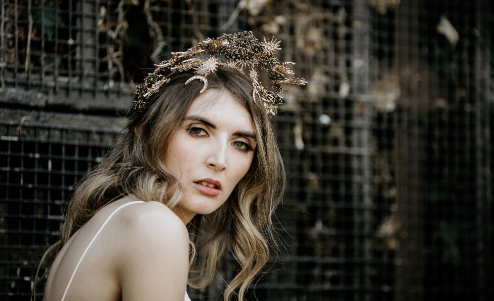 Bride Bridal Hair Make Up Crown Interstellar Wedding Ideas Doriane Descamps Photography