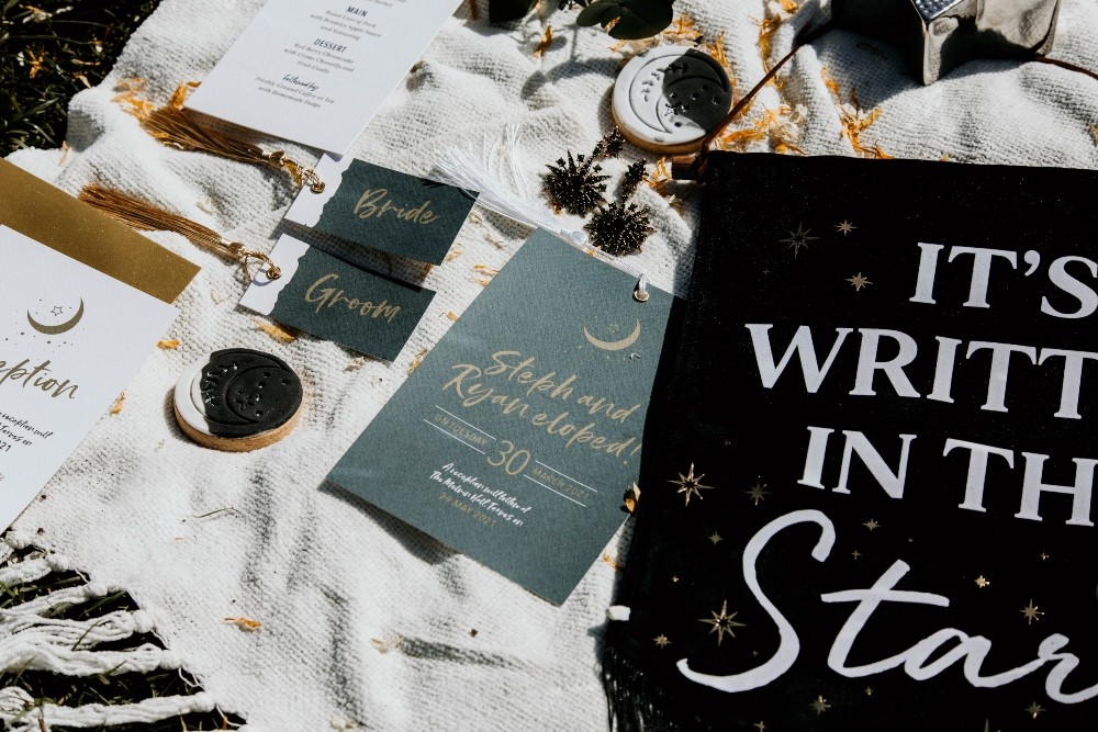 Moon Celestial Stationery Invite Invitation Interstellar Wedding Ideas Doriane Descamps Photography