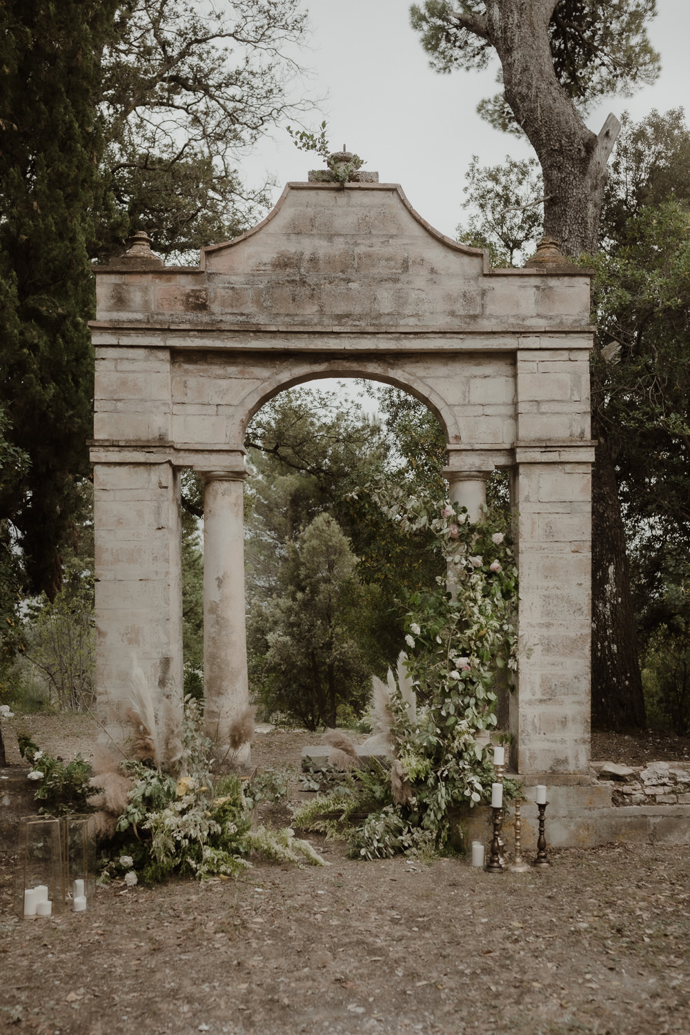 Ceremony Backdrop Flowers Pampas Grass Italian Villa Wedding Andrea Federica