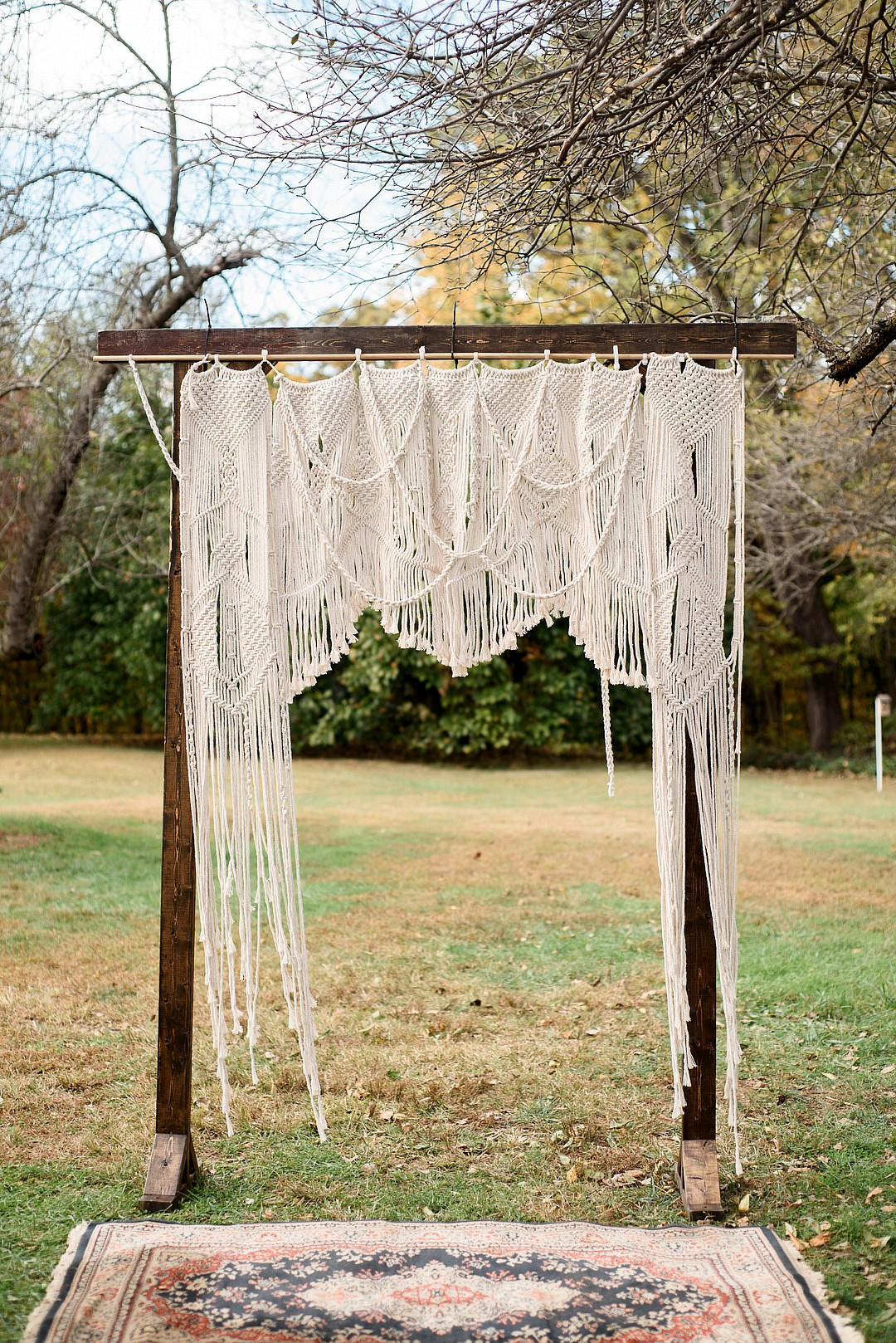 Macrame Backdrop Ceremony Aisle John James Audubon Center Wedding Kerry McIntyre Photography