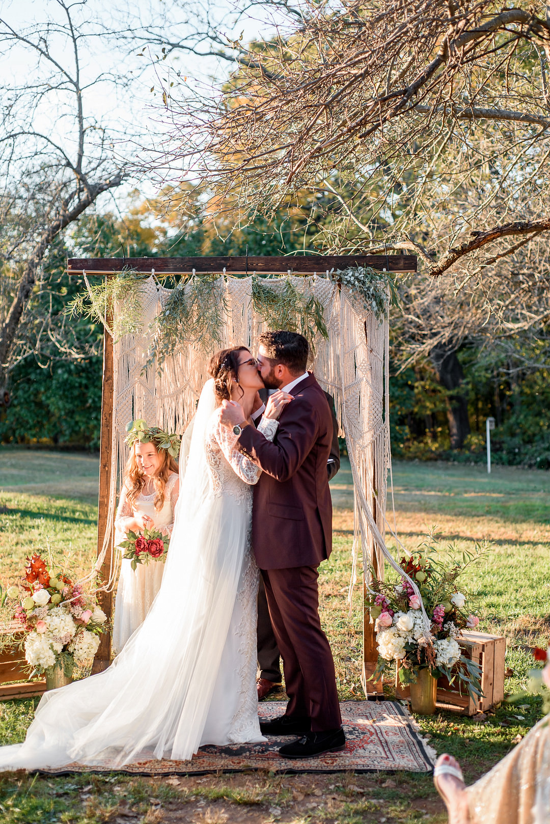 Macrame Backdrop Ceremony Aisle John James Audubon Center Wedding Kerry McIntyre Photography