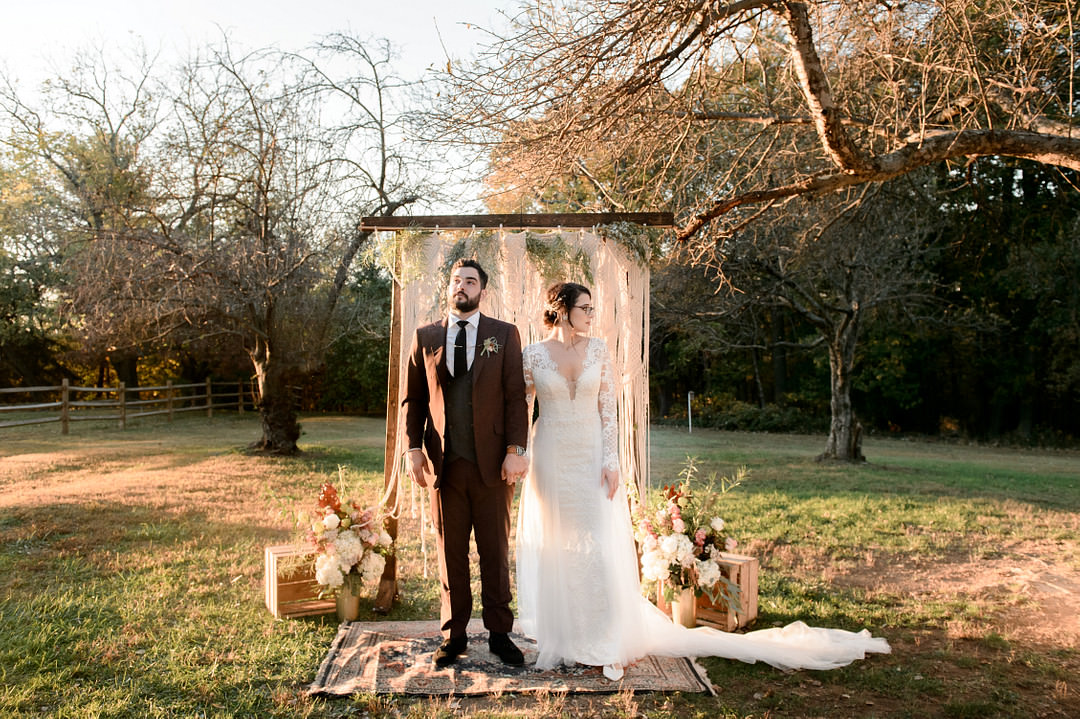 John James Audubon Center Wedding Kerry McIntyre Photography Macrame Backdrop Ceremony Aisle