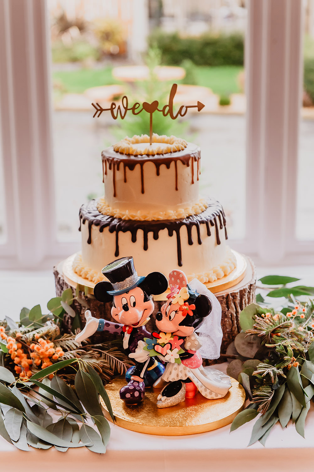 Drip Cake Topper Greenery Kilmore Country House Wedding Crazy Happy Love