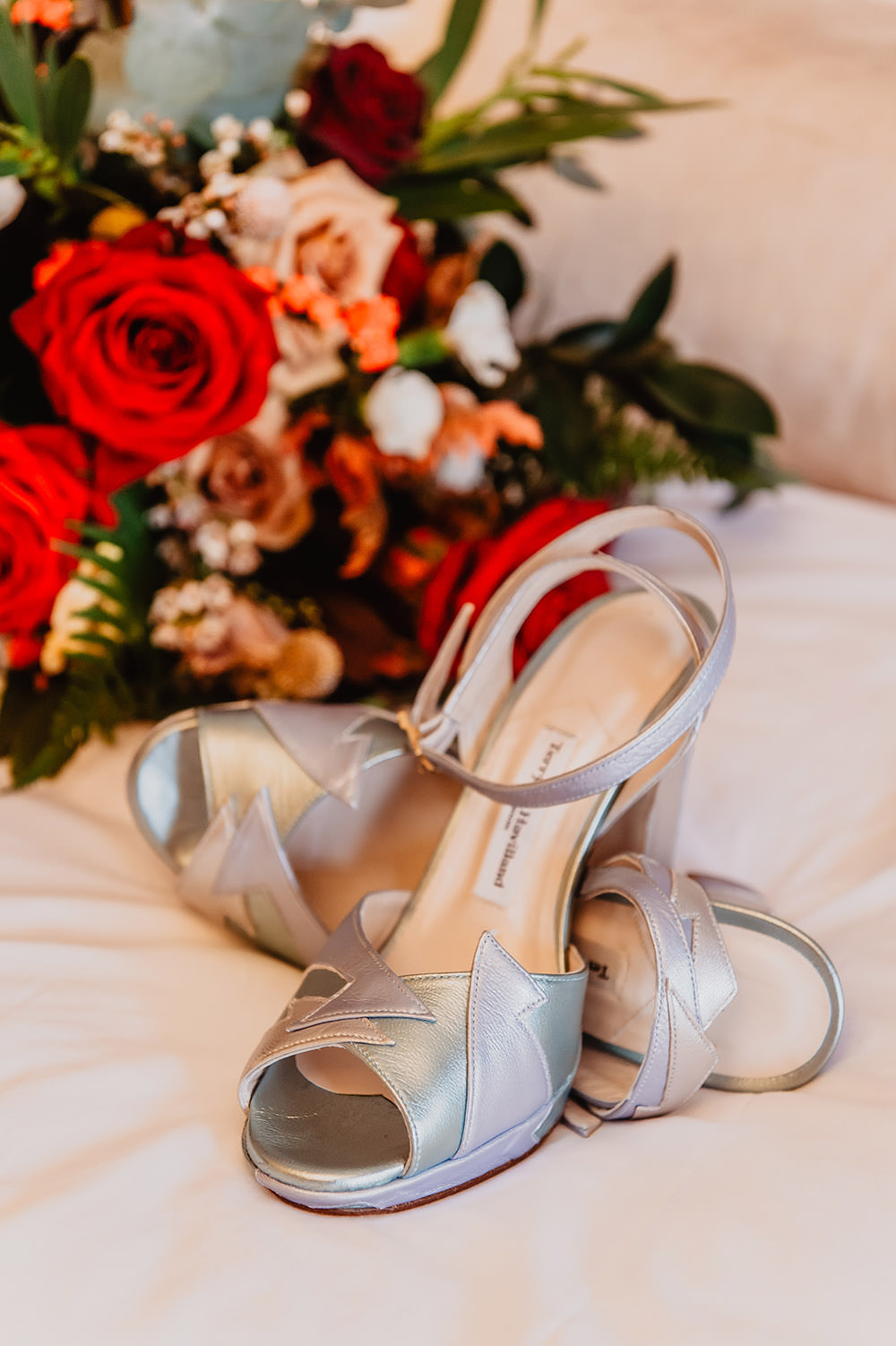 Bride Bridal Shoes Silver Kilmore Country House Wedding Crazy Happy Love