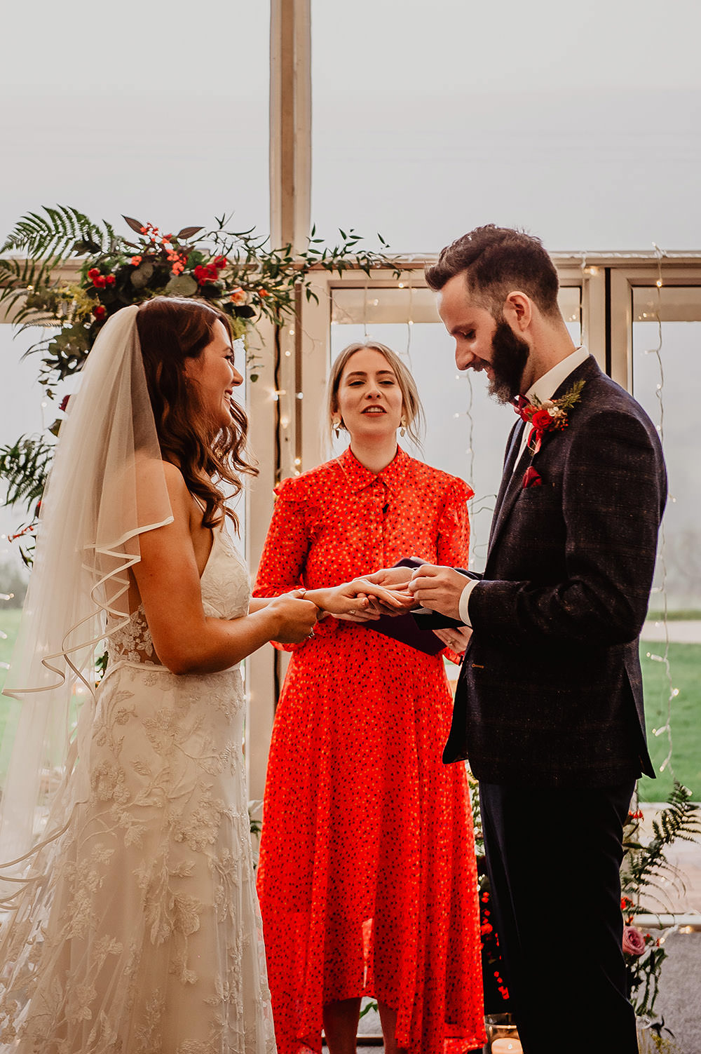 Marquee Ceremony Aisle Flower Arch Frame Backdrop Kilmore Country House Wedding Crazy Happy Love