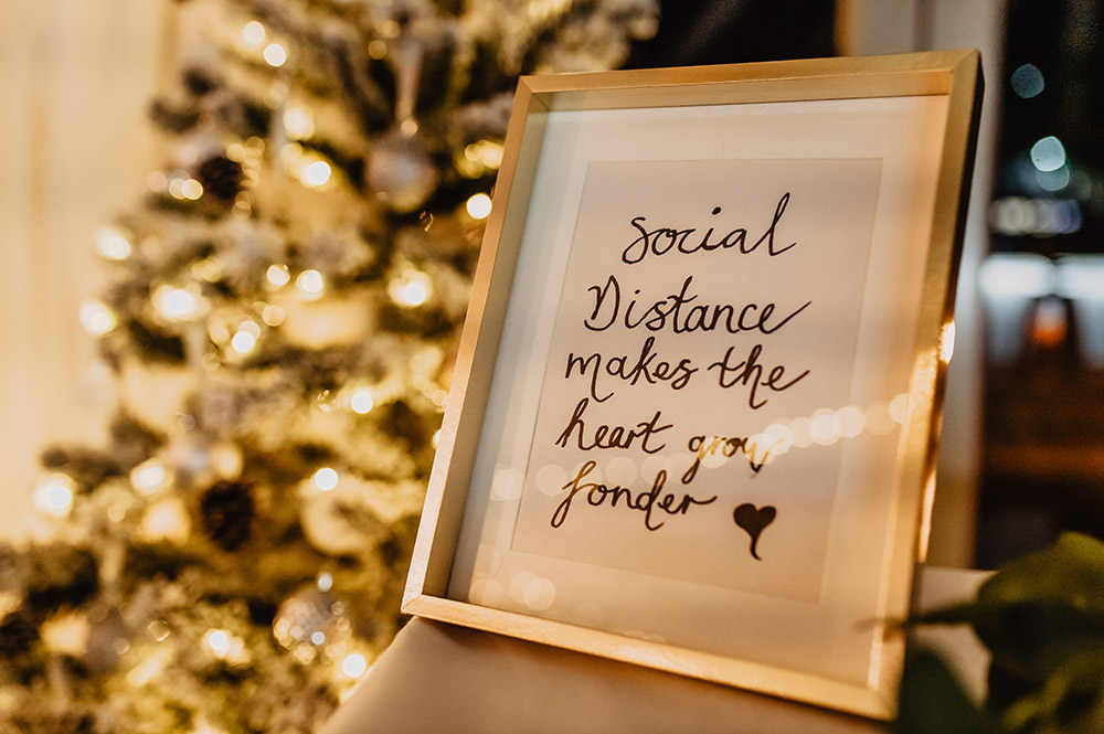 COVID Sign Signs Signage Social Distance Kilmore Country House Wedding Crazy Happy Love