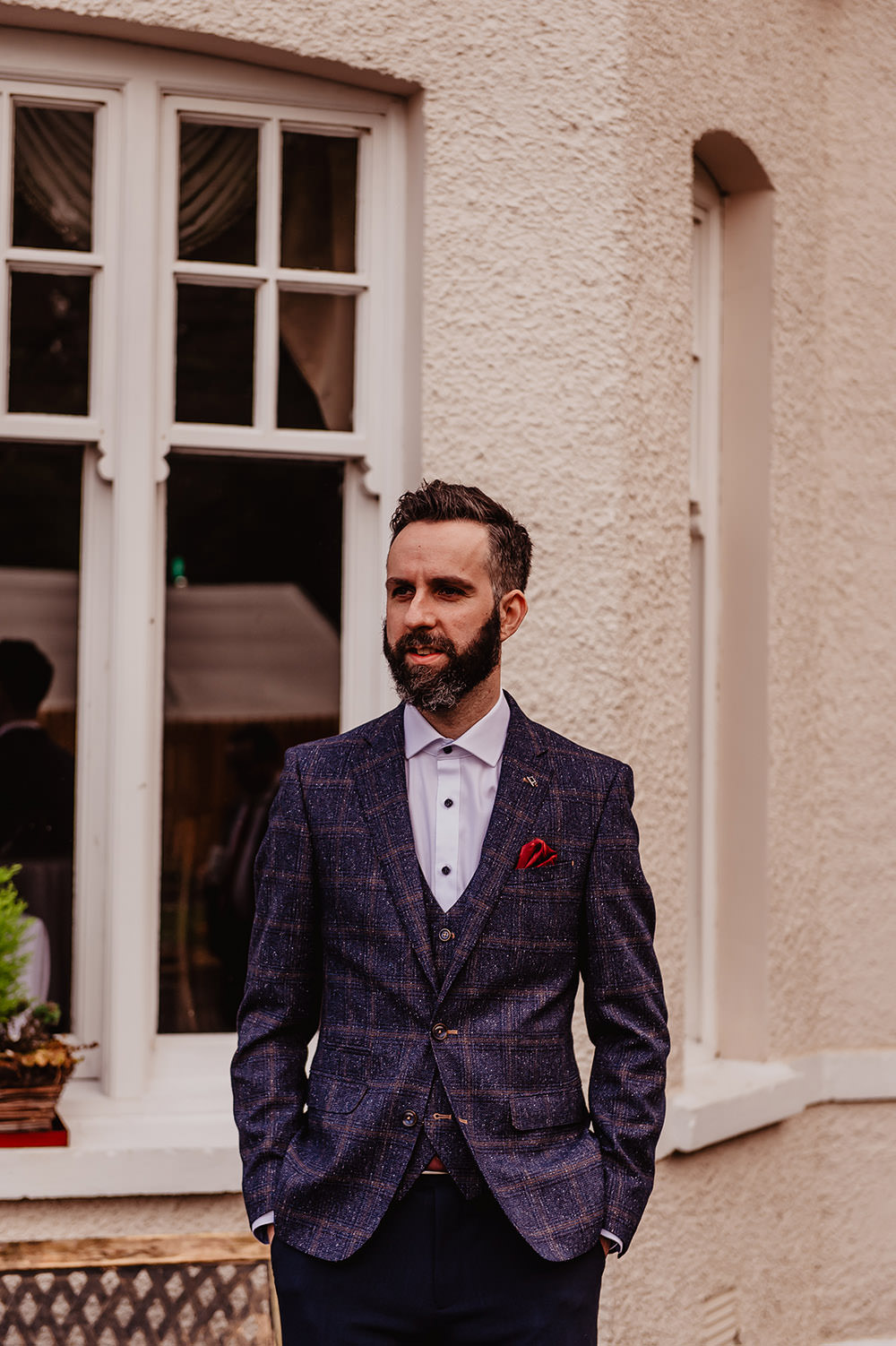 Groom Check Suit Kilmore Country House Wedding Crazy Happy Love