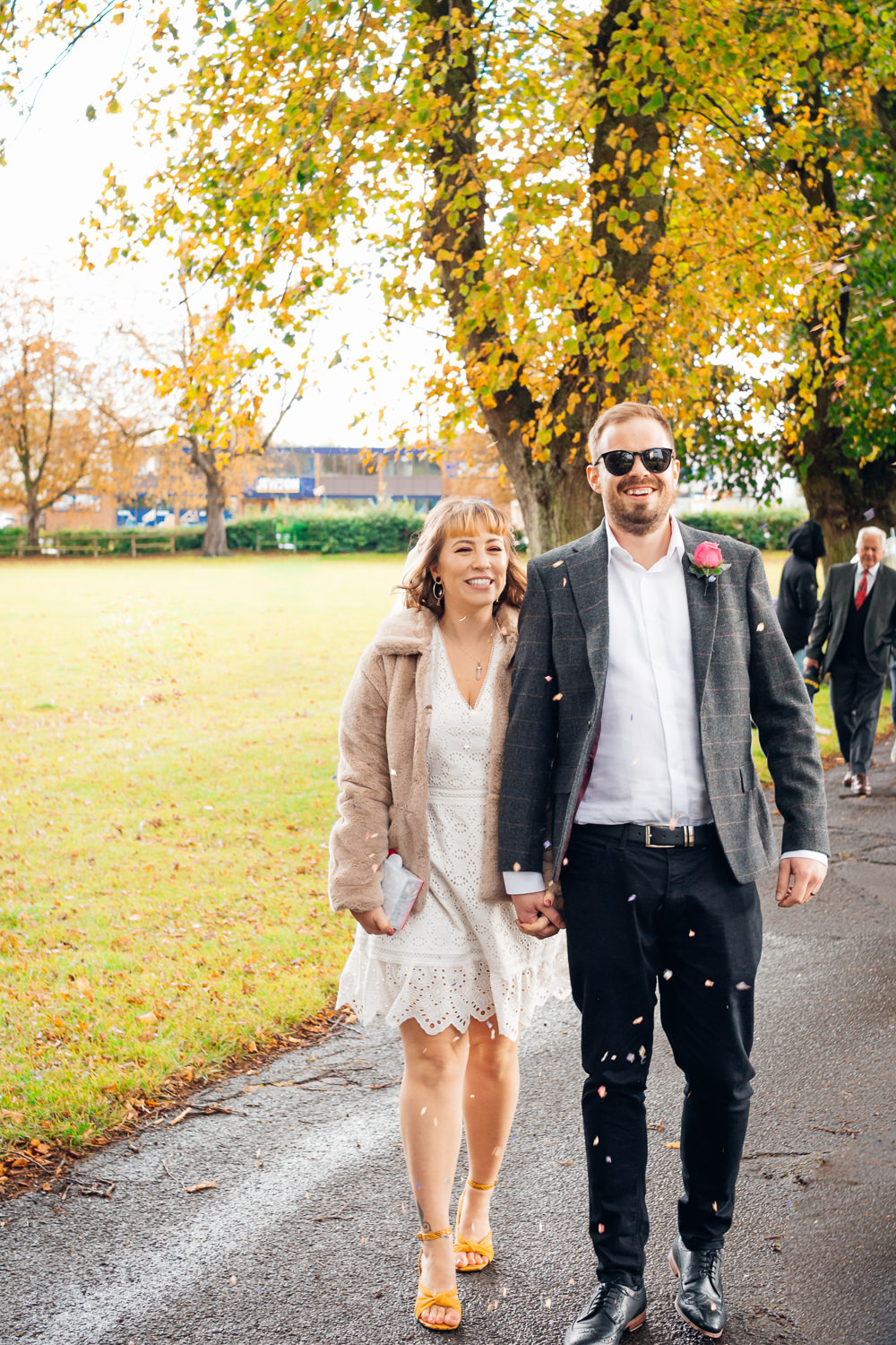 Confetti Throw Mini Wedding Dress Emily Collett Photography