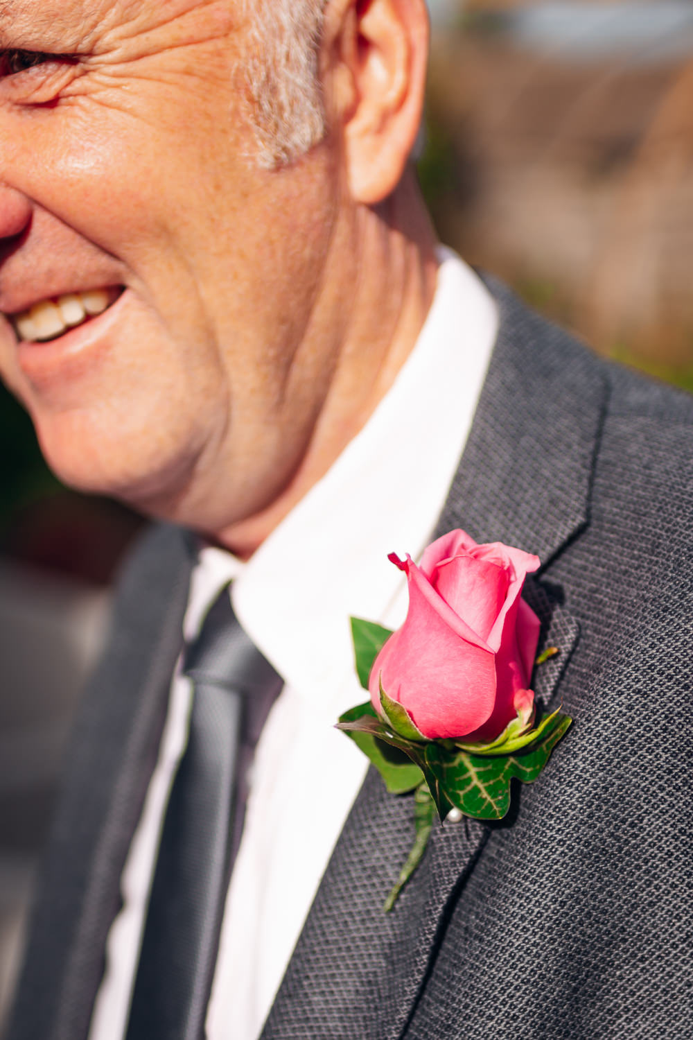 Rose Buttonhole Flowers Mini Wedding Dress Emily Collett Photography