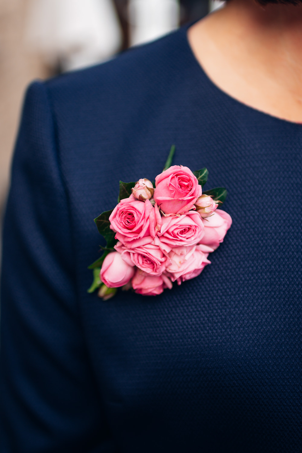 Rose Corsage Mini Wedding Dress Emily Collett Photography
