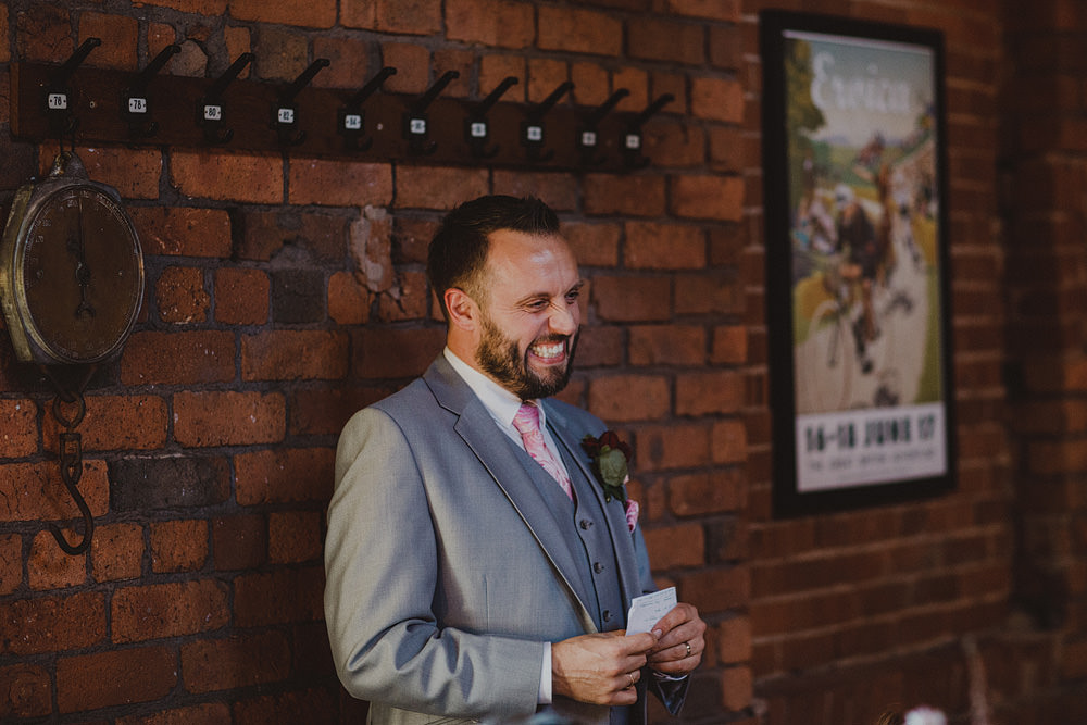 Mowbray Wedding Photography34 Pale Grey Suit Groom Pink Tie