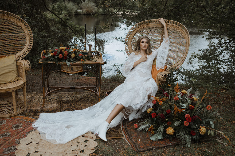 Peacock Chair Seating Park Wedding Eloise & Mitch
