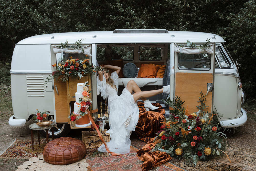 VW Campervan Photo Booth Transport Park Wedding Eloise & Mitch