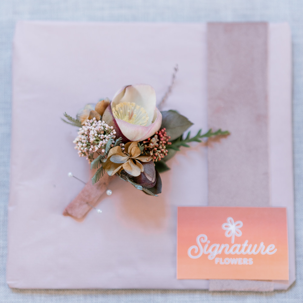 Purple Winter Wedding Steph Kiely Photography Buttonhole Flowers Groom