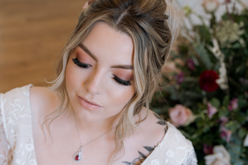 Bride Bridal Make Up Purple Winter Wedding Steph Kiely Photography