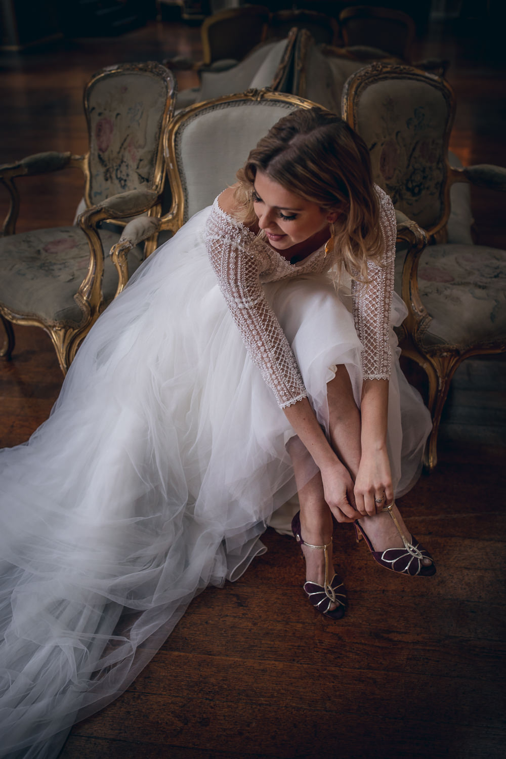 Bride Bridal Shoes Somerley House Wedding Andrea Verenini