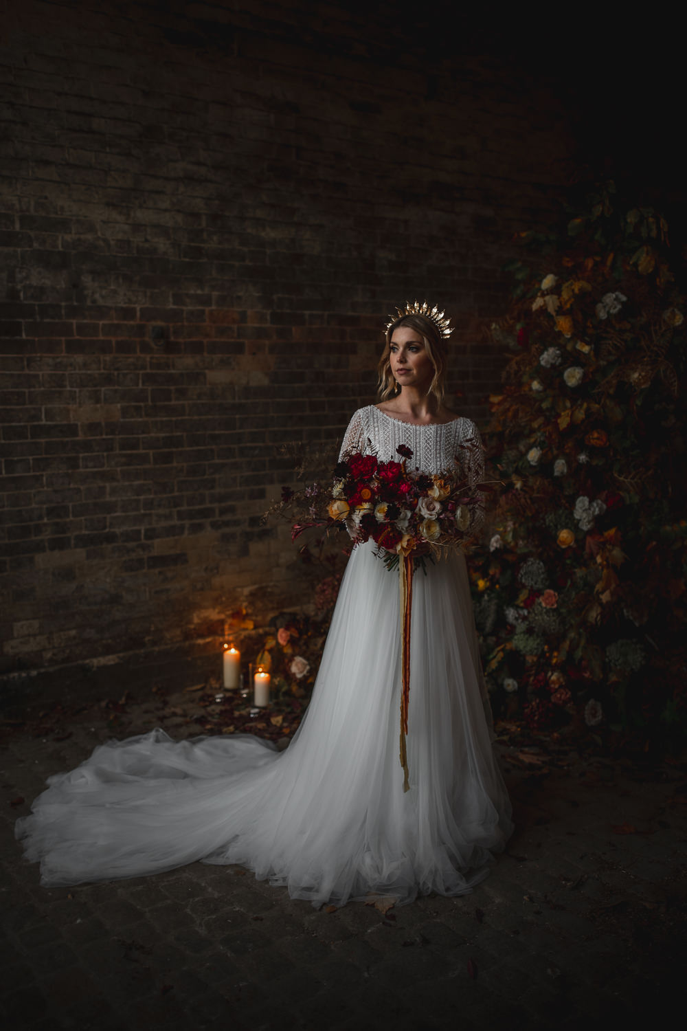 Dress Gown Bride Bridal Long Sleeve Somerley House Wedding Andrea Verenini