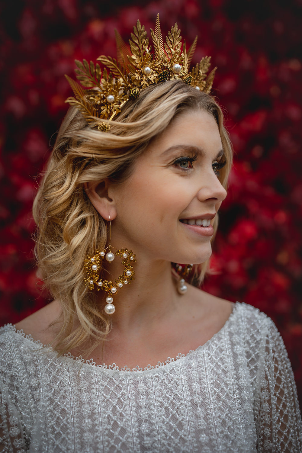Bride Bridal Hair Crown Accessory Somerley House Wedding Andrea Verenini