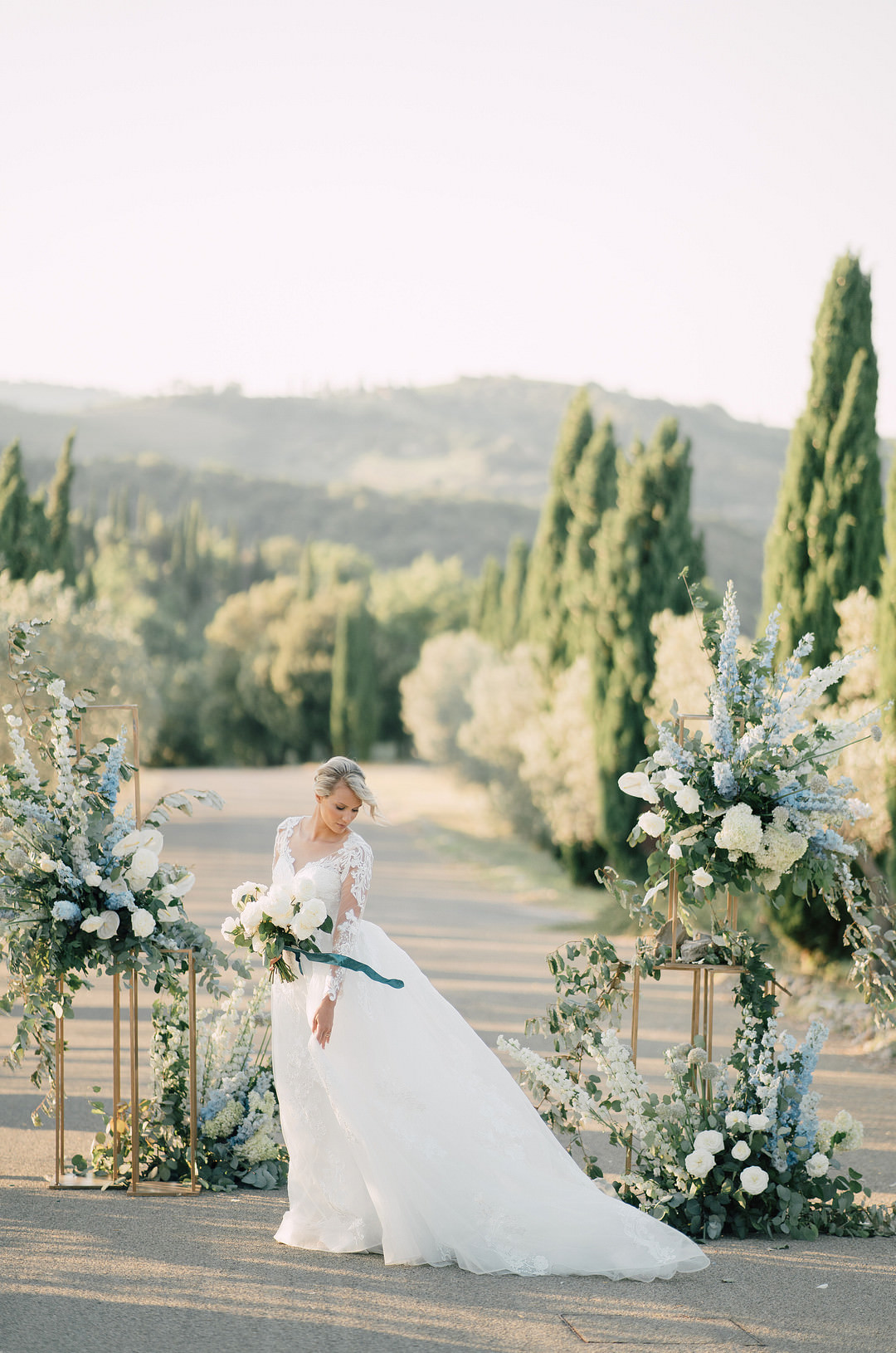 Dress Gown Bride Bridal Tuscany Elopement Serena Genovese