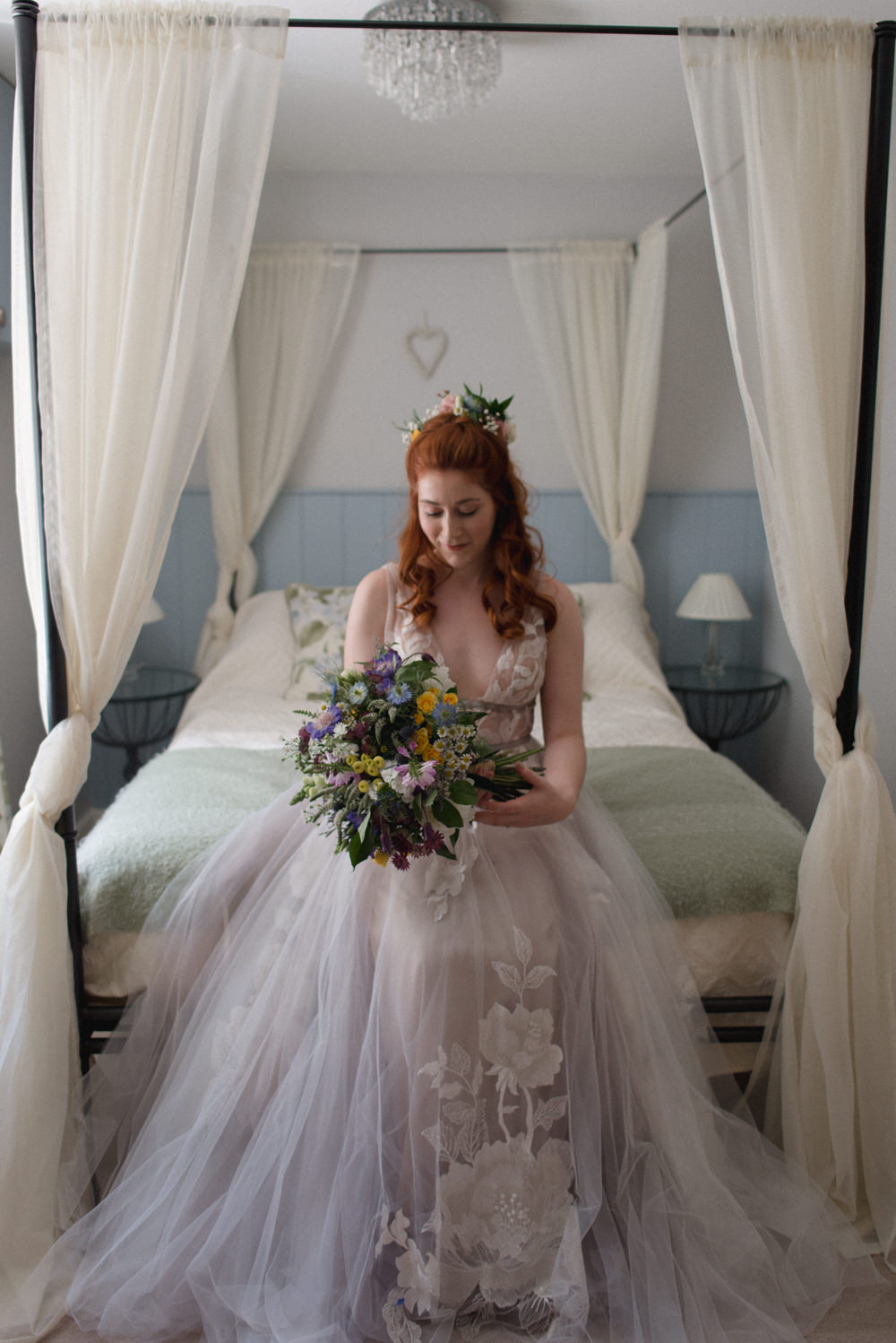 Dress Gown Bride Bridal Tulle Lace Whimsical Summer Wedding Lyra and Moth
