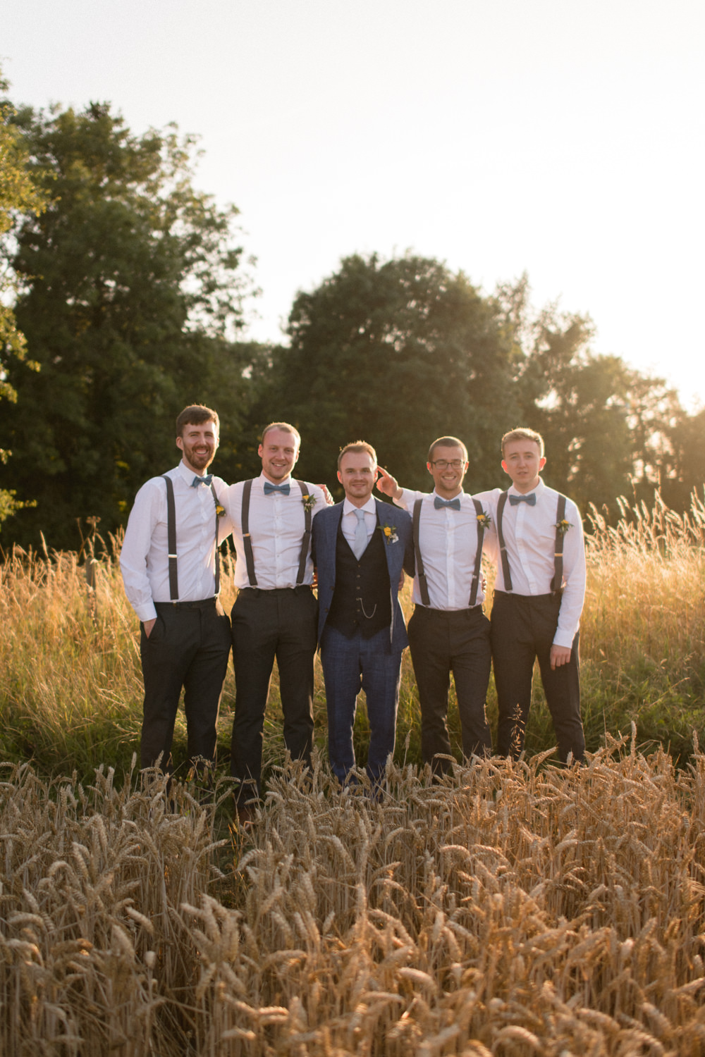 Groom Groomsmen Bow Ties Braces Whimsical Summer Wedding Lyra and Moth