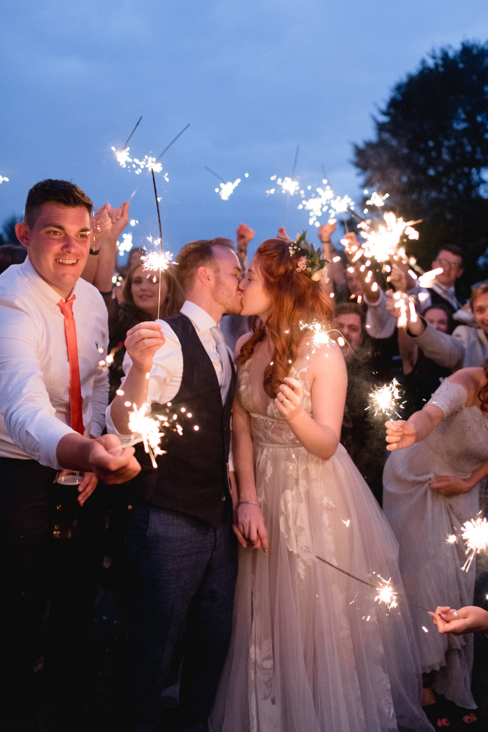 Whimsical Summer Wedding Lyra and Moth Sparklers Sparkler Exit Send Off