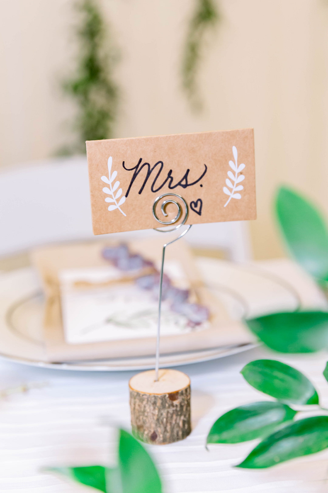Place Name Card Wisconsin Micro Wedding Nicole Miro Photography