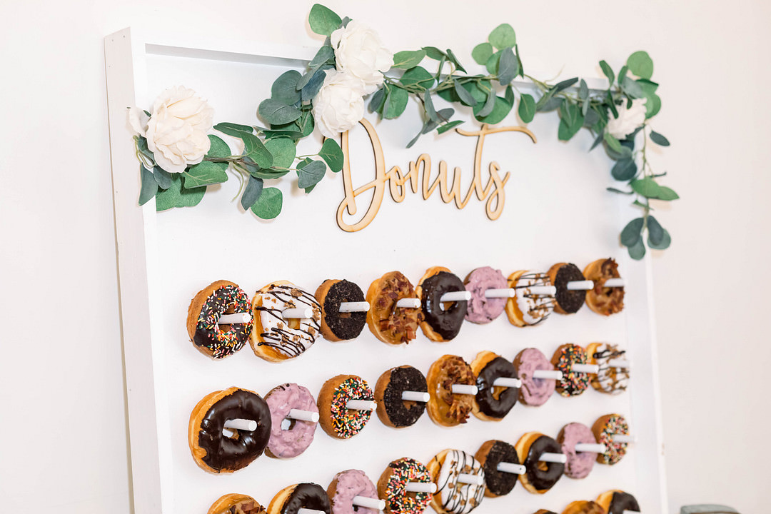 Donut Doughnut Wall Stand Wisconsin Micro Wedding Nicole Miro Photography