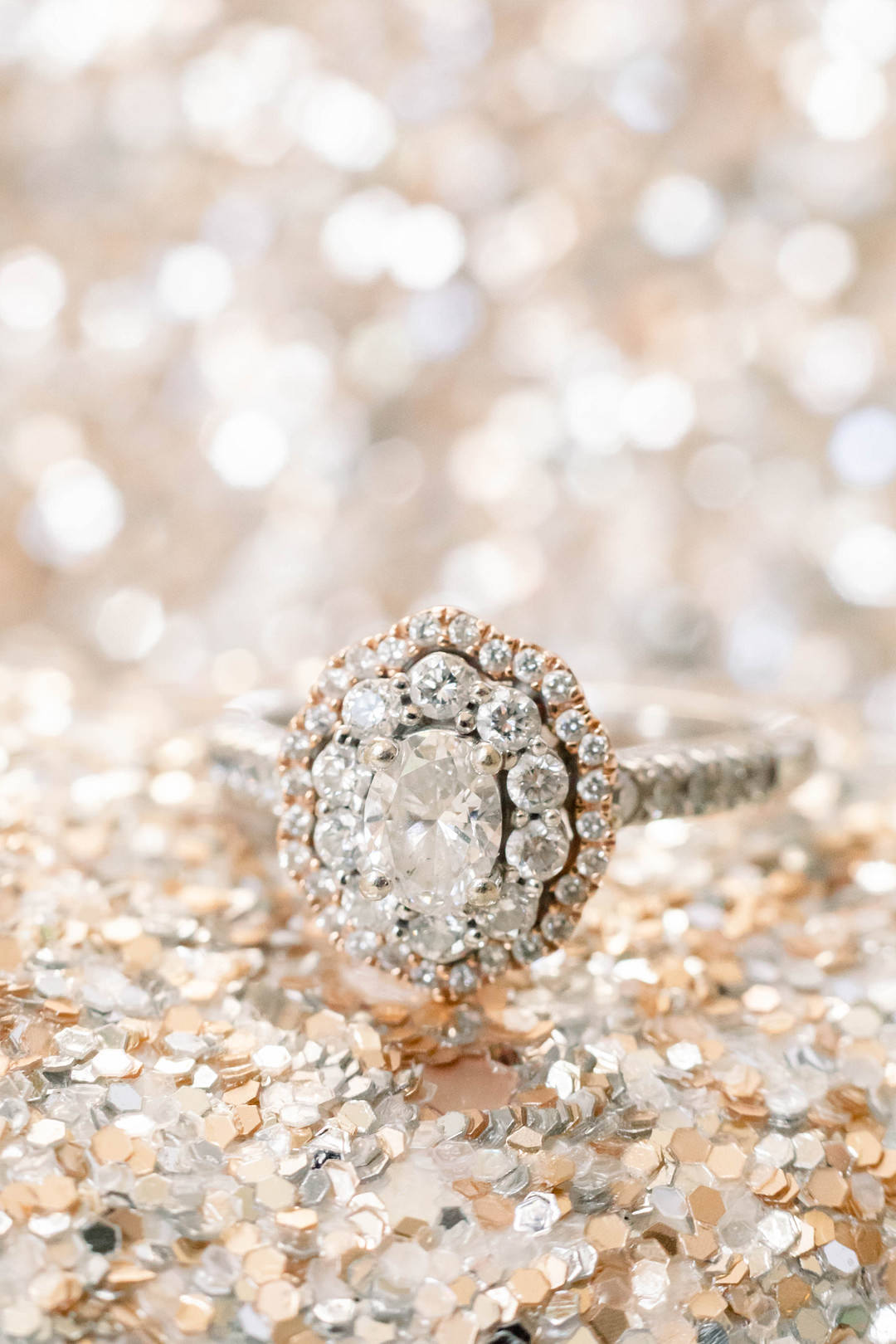 Halo Diamond Engagement Ring Wisconsin Micro Wedding Nicole Miro Photography