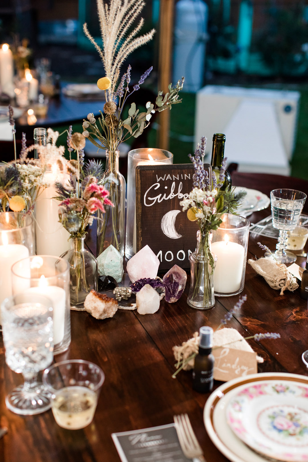Candles Flowers Decor Table Centrepiece Witchy Wedding Limelight Entertainment