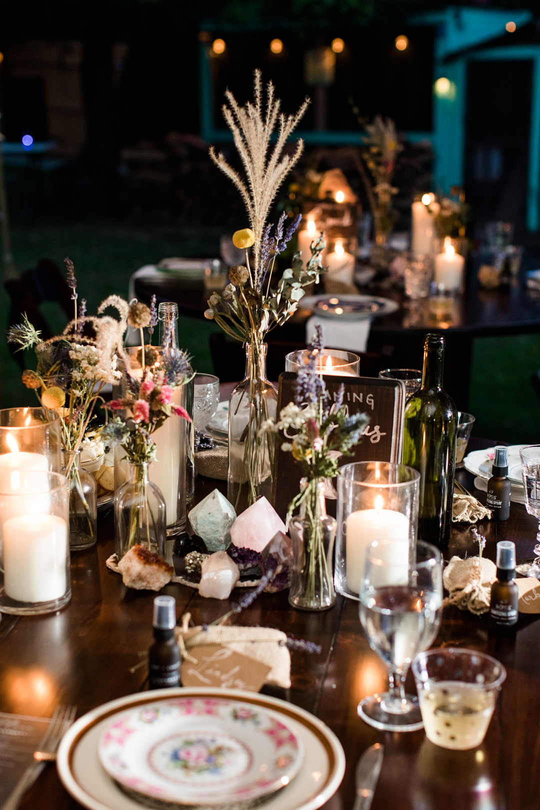 Candles Flowers Decor Table Centrepiece Witchy Wedding Limelight Entertainment