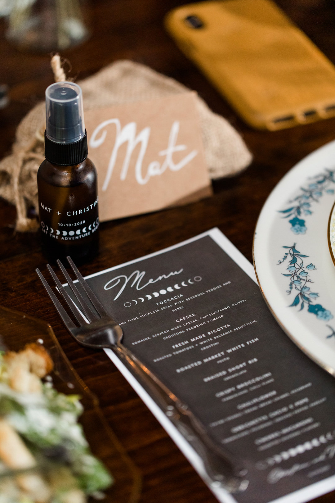 Menu Place Setting Witchy Wedding Limelight Entertainment