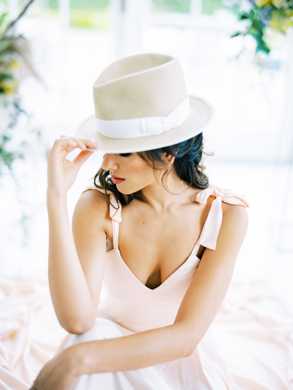 Bride Bridal Fedora Wedding Dress Into The Light