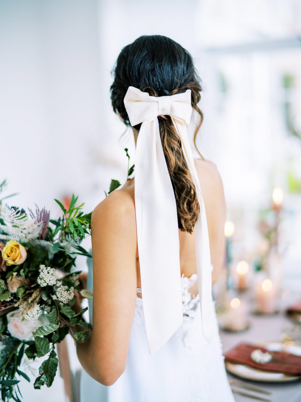 Bow Hair Bride Bridal Accessory Wedding Dress Into The Light