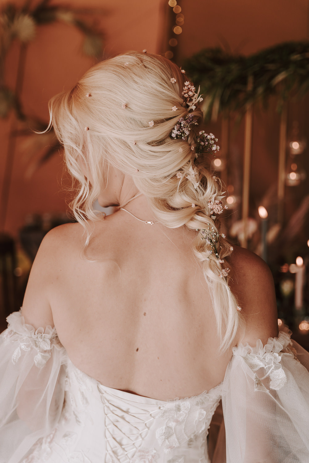 Bride Bridal Hair Style Up Do Plait Braid Botanical Tipi Wedding Georgi Mabee