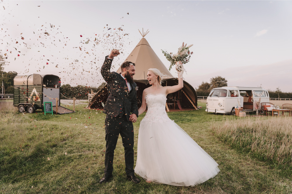 Botanical Tipi Wedding Georgi Mabee Confetti Throw