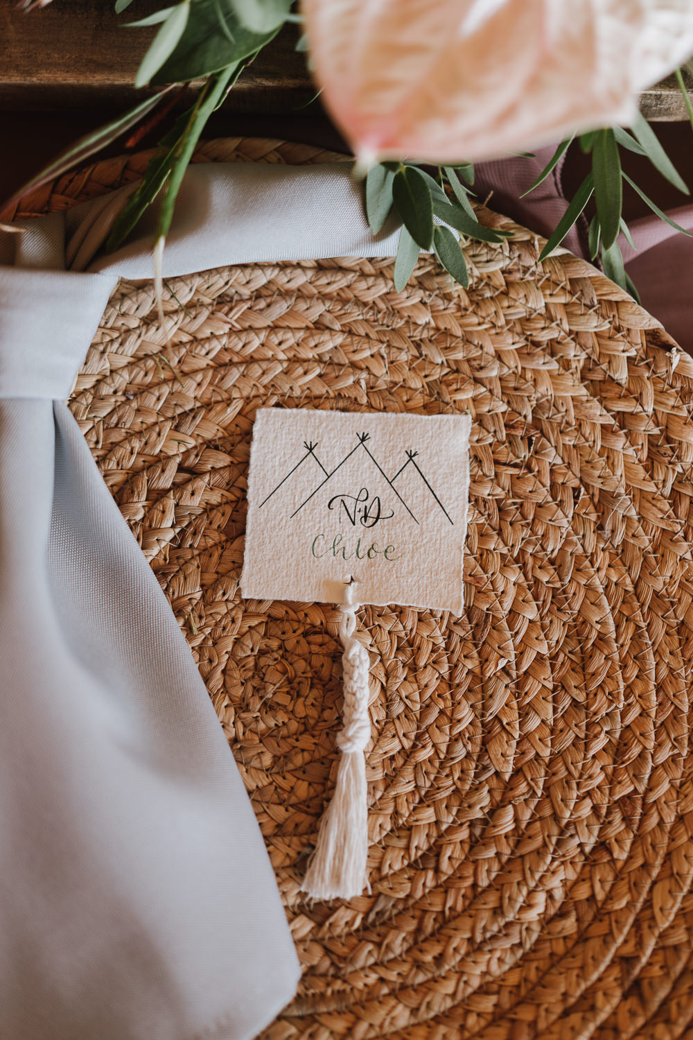 Place Mat Place Name Decor Place Setting Botanical Tipi Wedding Georgi Mabee