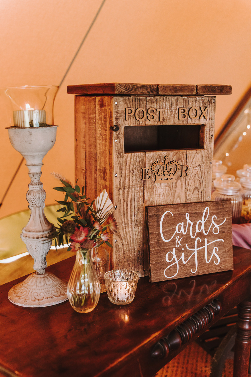 Wooden Card Box Botanical Tipi Wedding Georgi Mabee