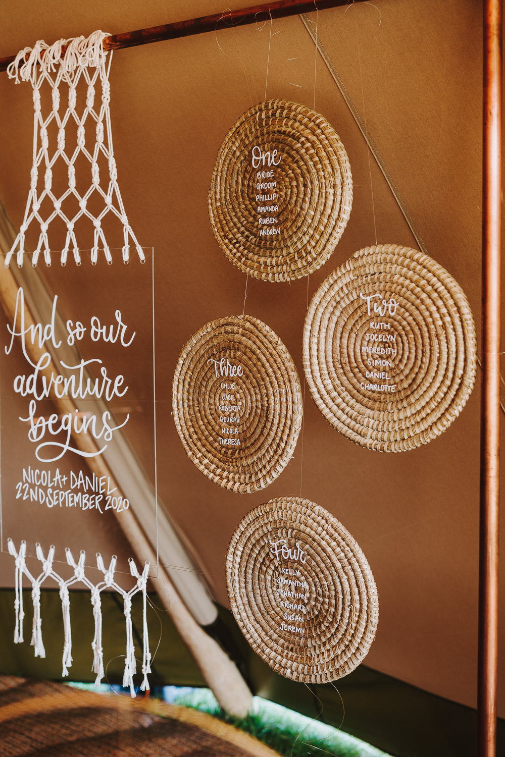 Place Mat Macrame Table Plan Seating Chart Botanical Tipi Wedding Georgi Mabee