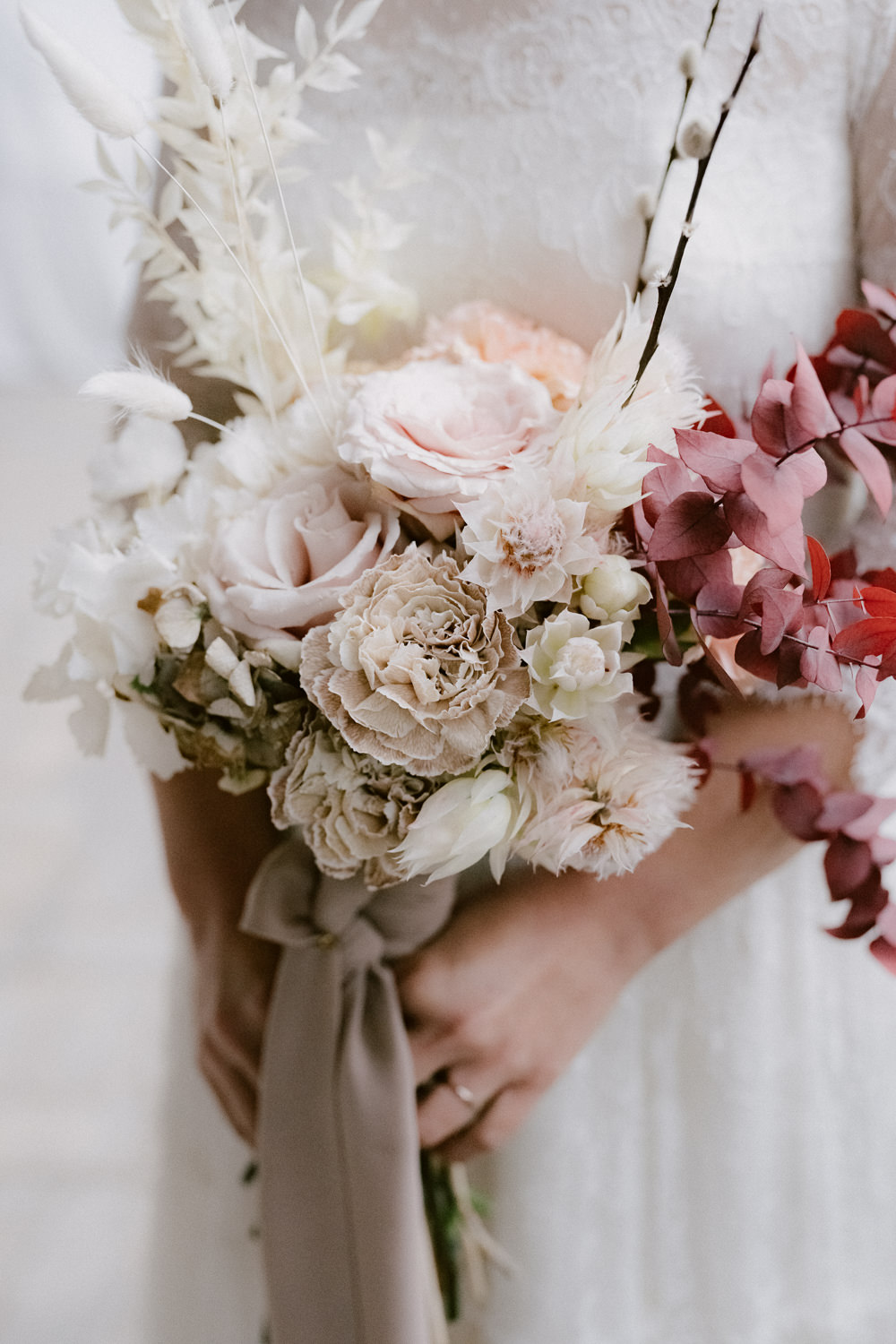 Bouquet Flowers Bride Bridal Ombre Ribbon Pink Cantina Sant Amico Wedding Flavia Eleonora Tullio
