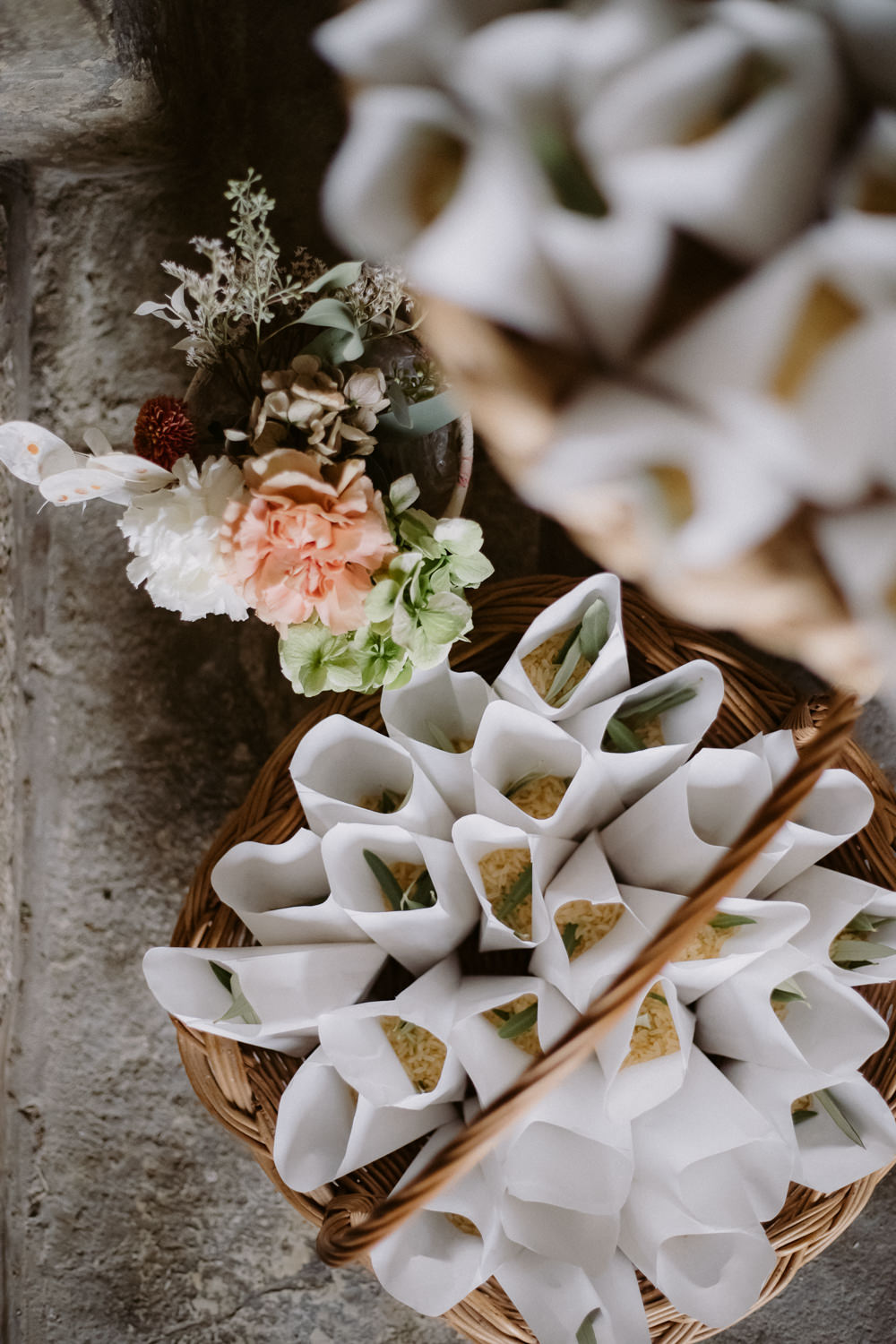 Confetti Cones Cantina Sant Amico Wedding Flavia Eleonora Tullio