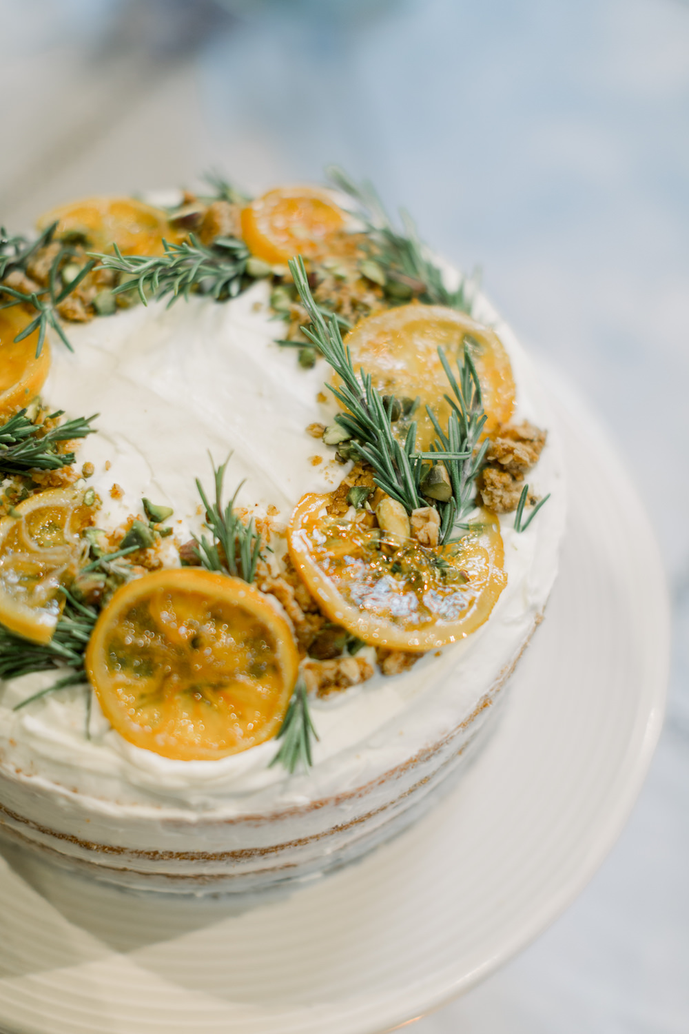 Semi Naked Cake Lemon Thyme Church Wedding Reception Hannah K Photography