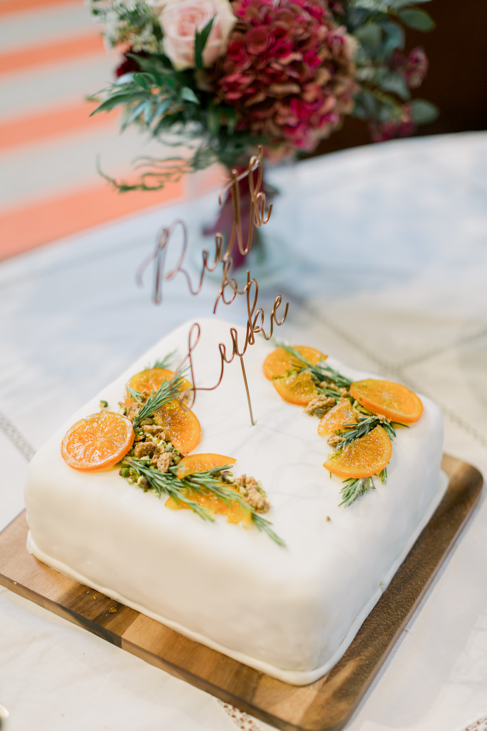 Semi Naked Cake Lemon Thyme Church Wedding Reception Hannah K Photography