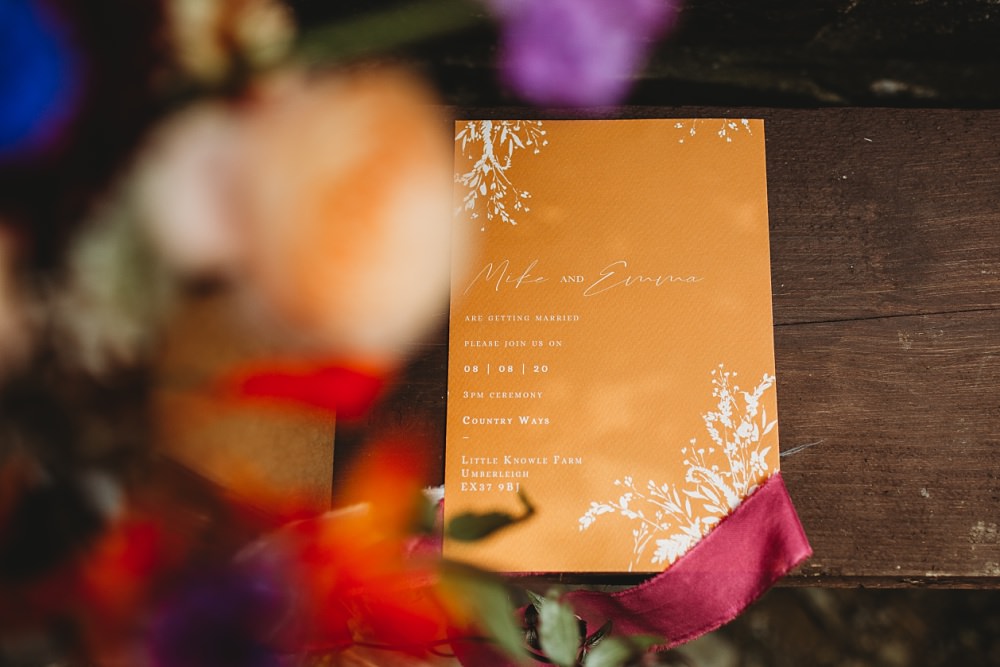 Stationery Invite Invitation Kraft Brown Paper Country Ways Wedding Holly Collings Photography